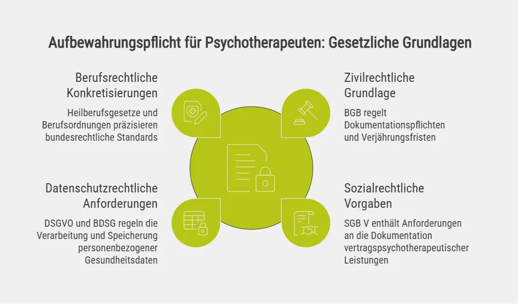 Aufbewahrungspflicht für Psychotherapeuten: Gesetzliche Grundlagen