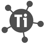 graues Icon, Kreis mit Schirftzug TI 