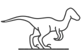 Icon, Dinosaurier, Velociraptor, seitliche Ansicht mit Blickrichtung rechts