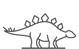 Icon, Dinosaurier, Stegosaurus, seitliche Ansicht mit Blickrichtung rechts