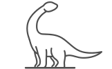 Icon, Dinosaurier Brachiosaurus mit langem Hals mit Blickrichtung rechts