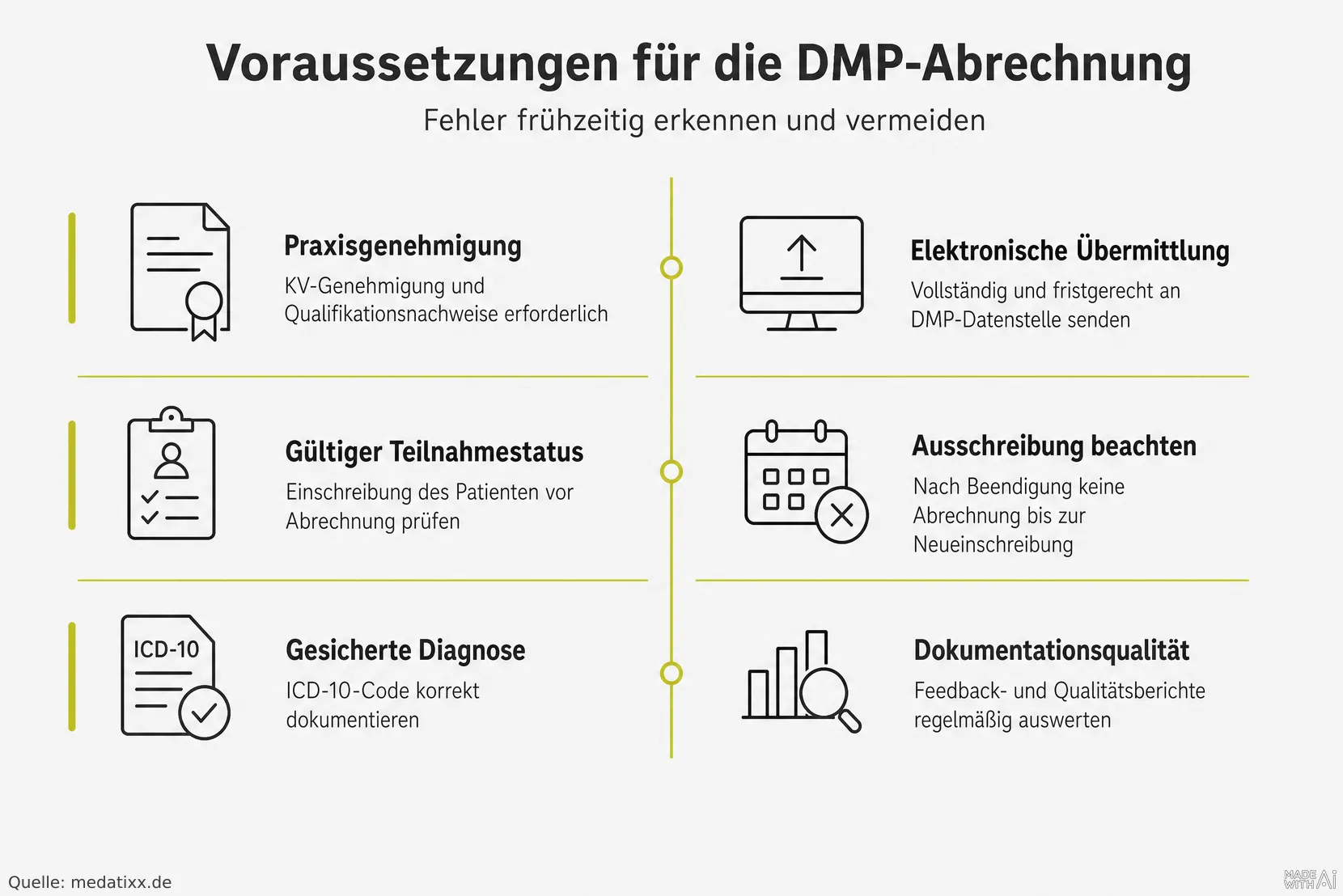 Voraussetzungen für die DMP-Abrechnung