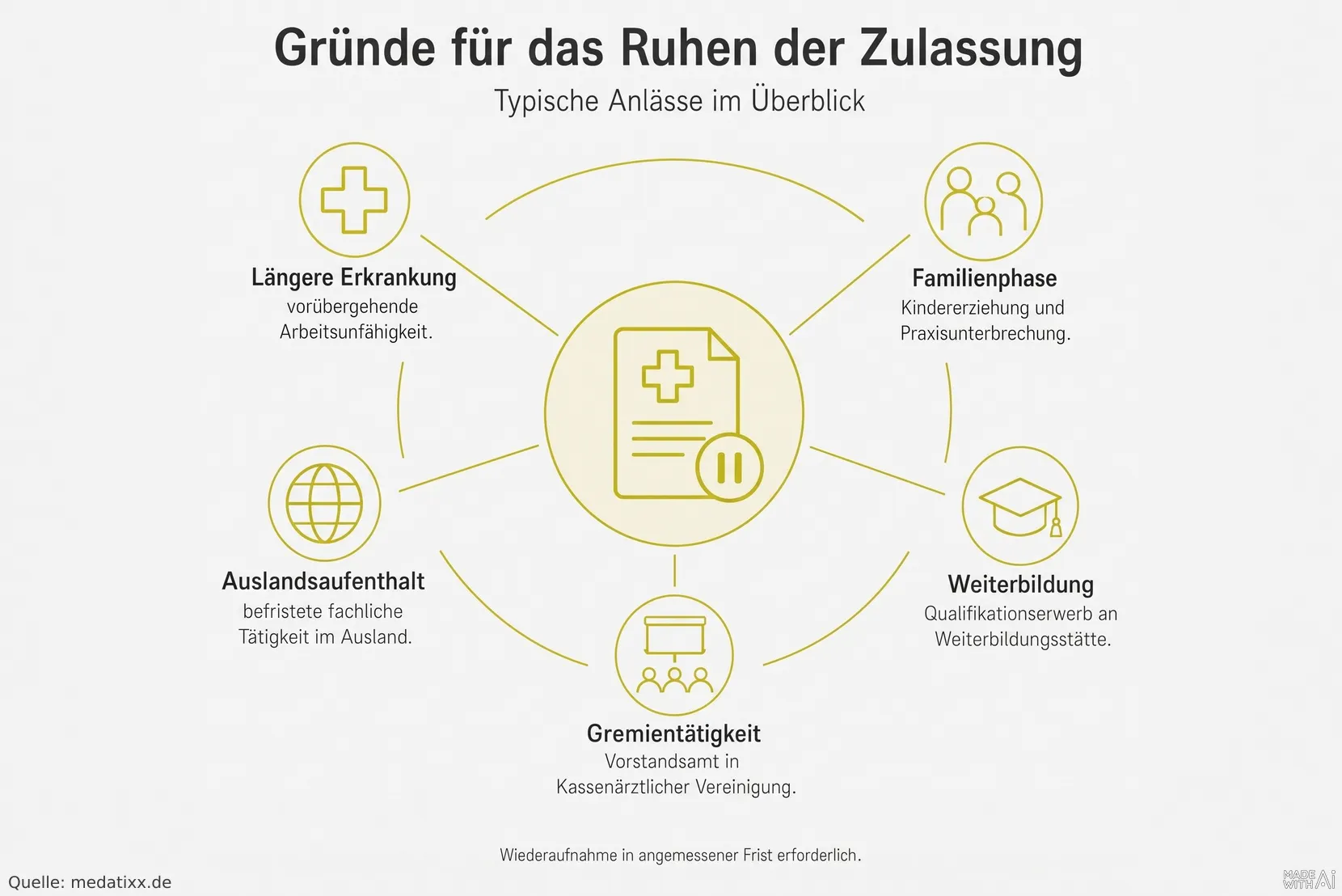 Gründe für das Ruhen der Zulassung