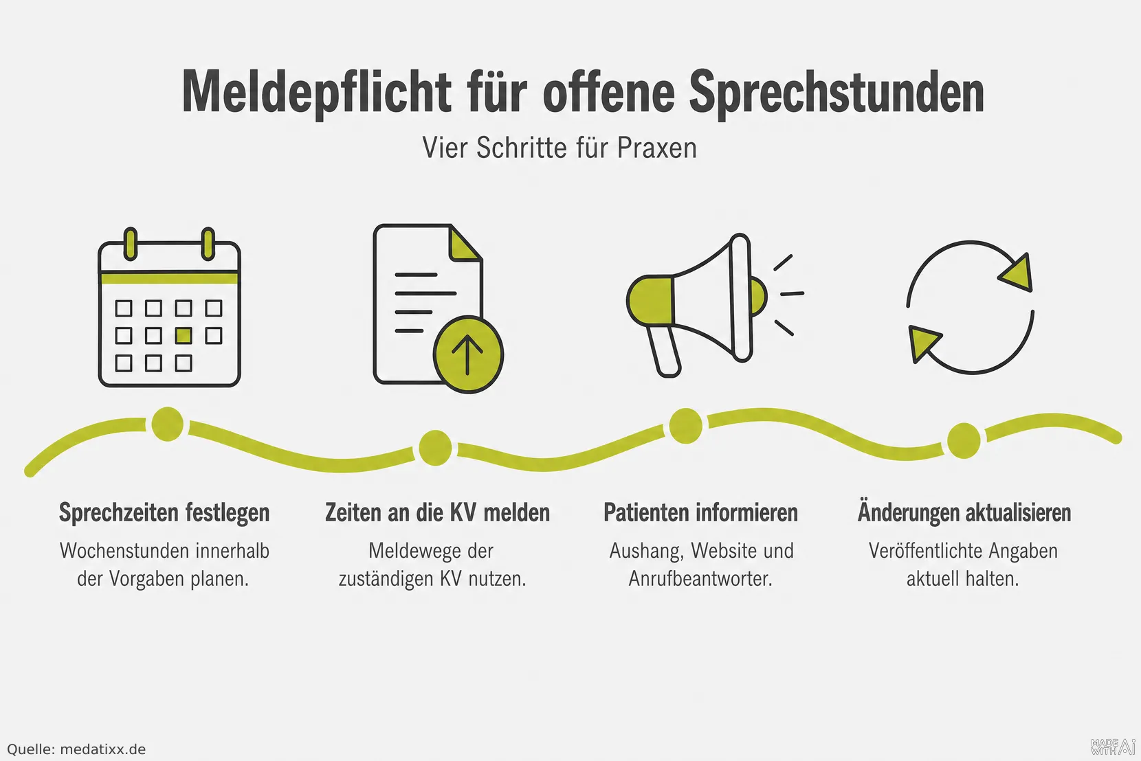 Sprechzeiten melden und kommunizieren