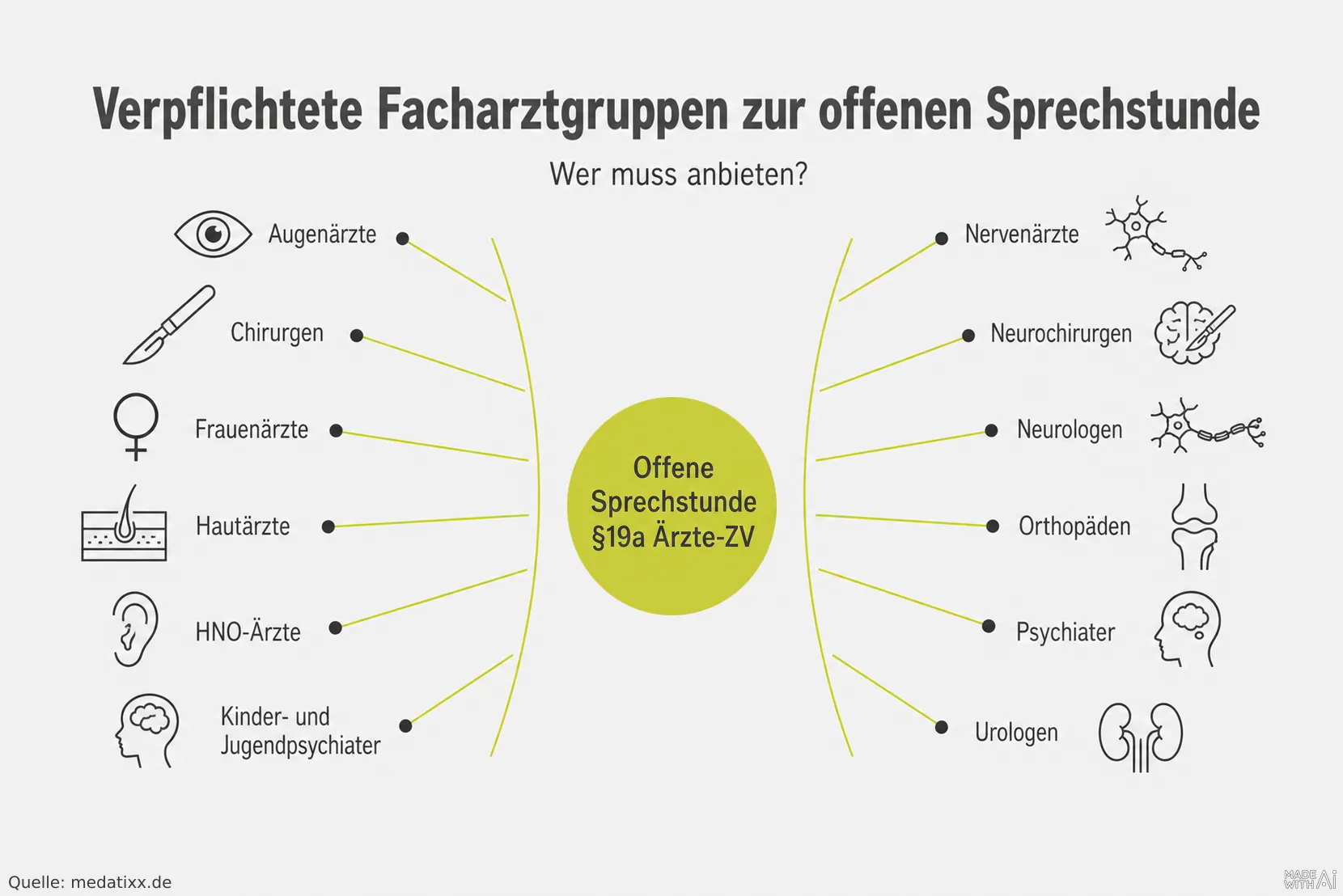 Verpflichtete Facharztgruppen zur offenen Sprechstunde