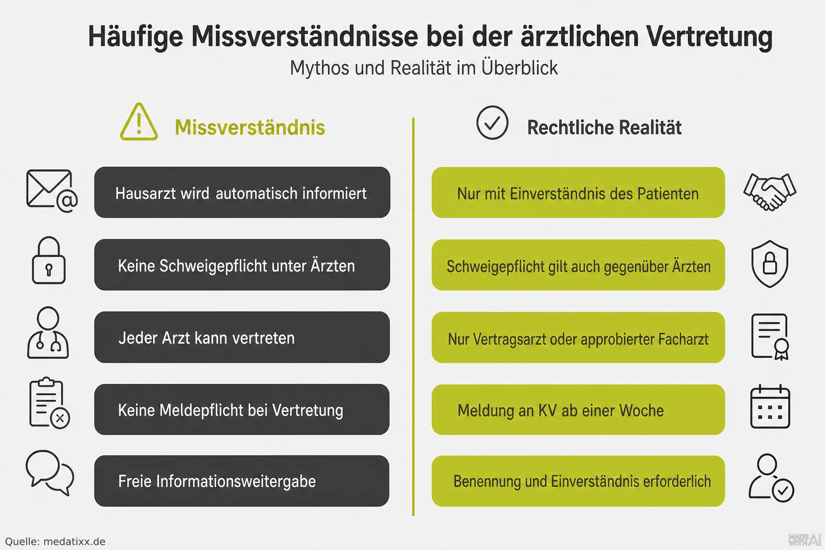 Häufige Missverständnisse bei der ärztlichen Vertretung