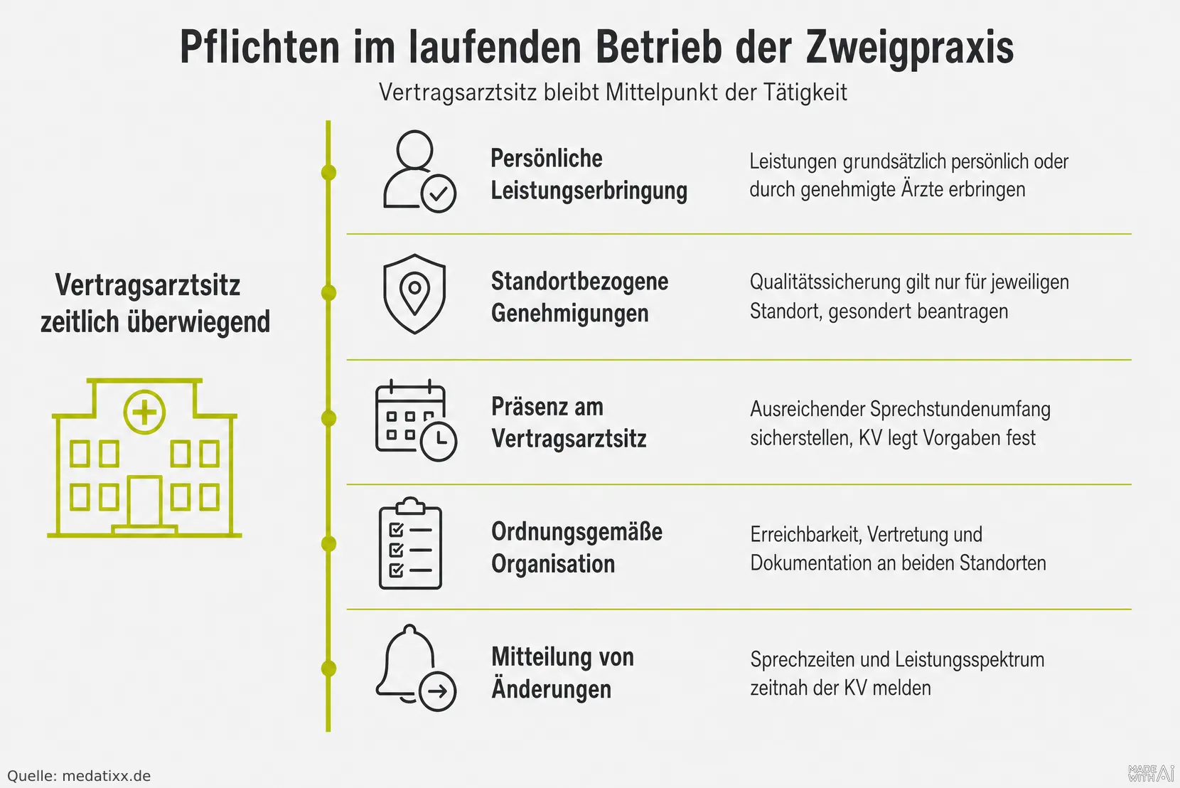 Pflichten im laufenden Betrieb der Zweigpraxis