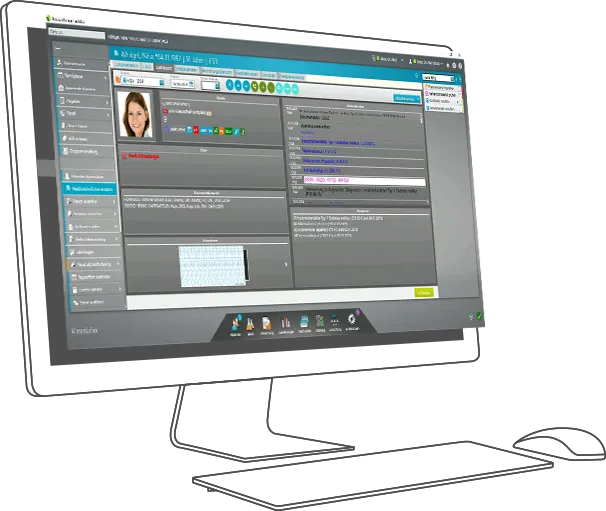 Monitor mit Screen Dashboard Software medatixx