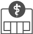 graues Icon, Gebäude Krankenhaus mit Abbildung Asklepiosstab  