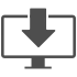 graues Icon, Monitor mit Pfeil nach unten