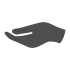 graues Icon, haltende Hand