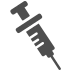 graues Icon, Spritze zum Impfen