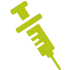 grünes Icon, Spritze zum Impfen