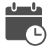 graues Icon, Monatskalender mit Uhrzeigern
