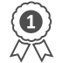 graues Icon, Abbildung einer Medaille für den ersten Platz