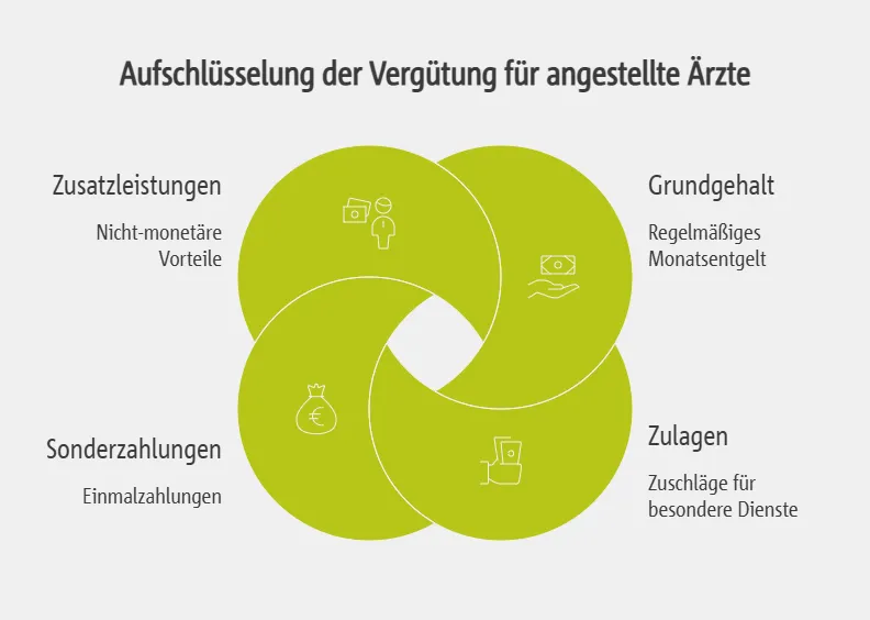 Zusammensetzung der Vergütung für angestellte Ärzte