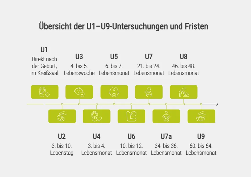 Übersicht der U1–U9-Untersuchungen und Fristen
