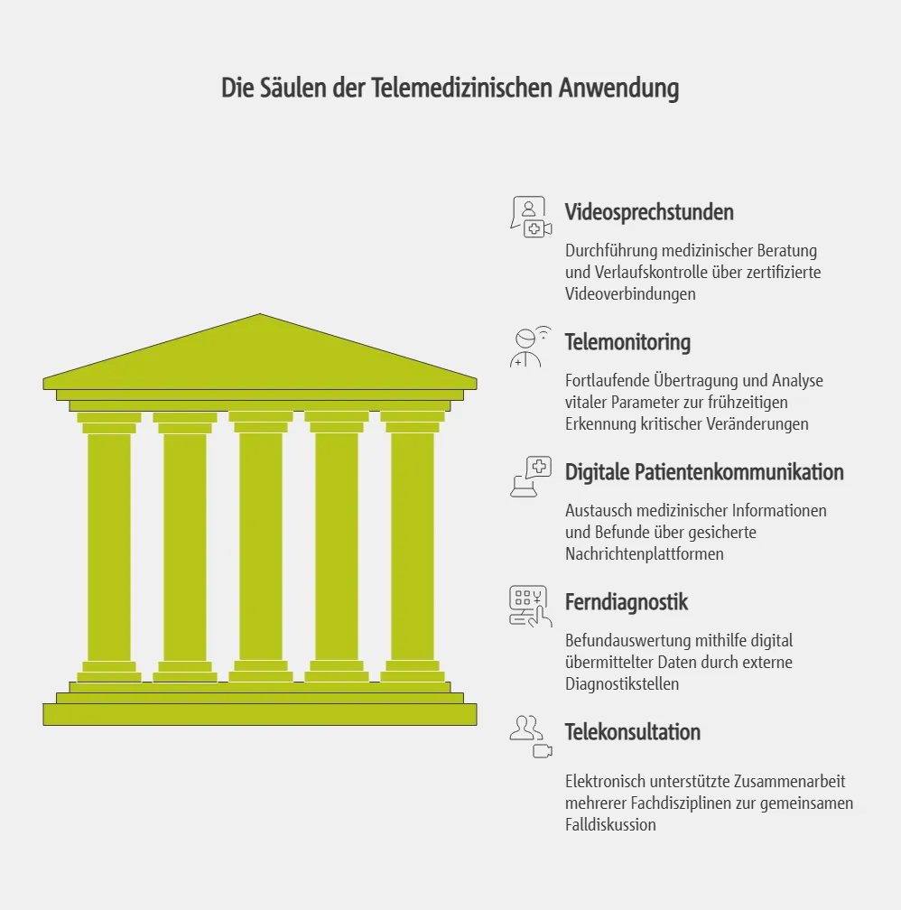 Die Säulen der Telemedizinischen Anwendung